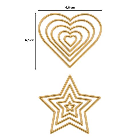 Preview: Vaessen Creative - Stanzschablone "Sterne & Herzen" Dies