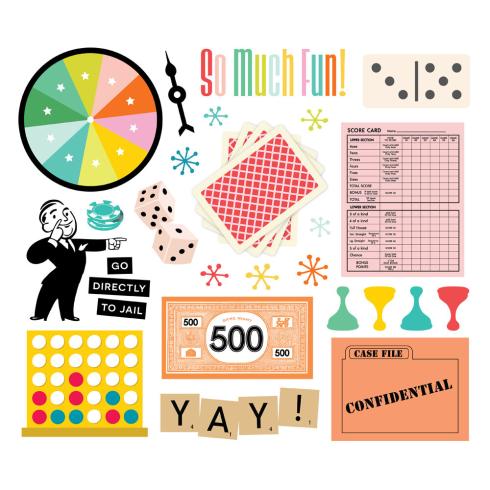 Preview: Simple Stories - Stanzteile "Game Night" Big Bits & Pieces 