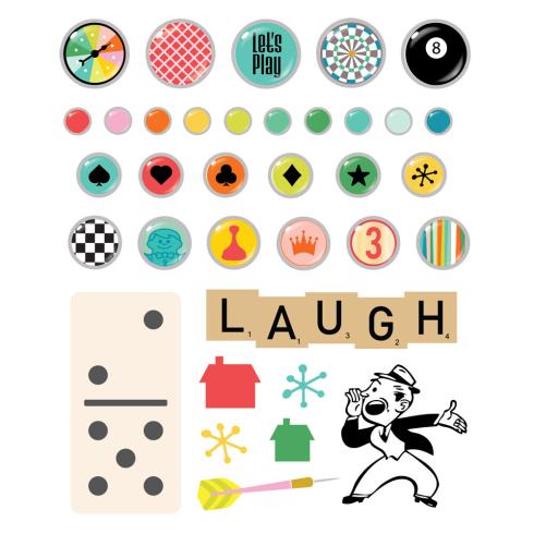 Preview: Simple Stories - Decorative Brads "Game Night" 