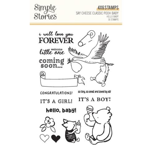 Simple Stories - Stempelset "Say Cheese Classic Pooh Baby Hello Baby" Clear Stamps 