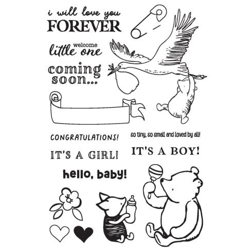 Preview: Simple Stories - Stempelset "Say Cheese Classic Pooh Baby Hello Baby" Clear Stamps 