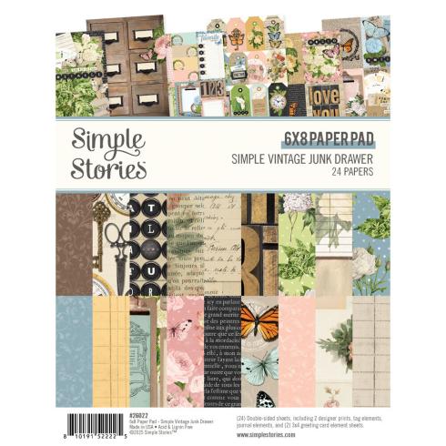Simple Stories - Designpapier "Vintage Junk Drawer" Paper Pack 6x8 Inch - 24 Bogen