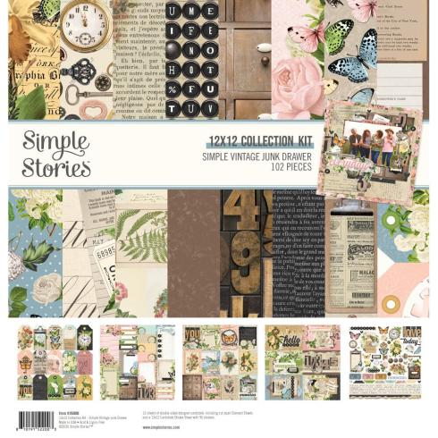 Simple Stories - Collections Kit "Vintage Junk Drawer" 12 Bogen Designpapier