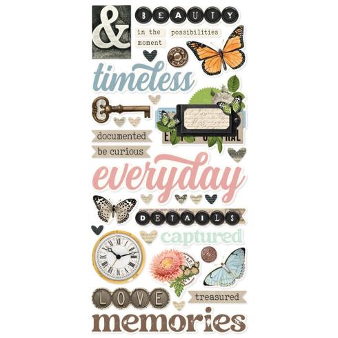 Preview: Simple Stories - Aufkleber "Vintage Junk Drawer" Foam Sticker