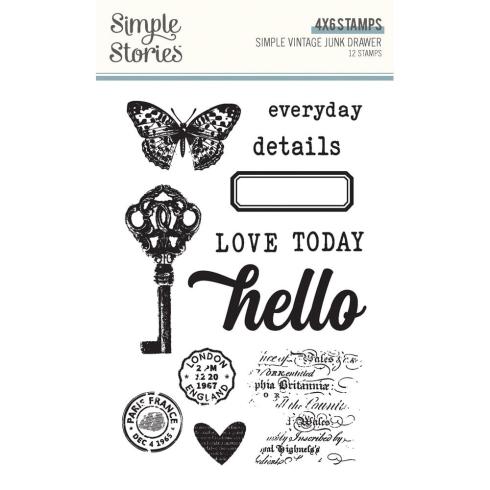 Simple Stories - Stempelset "Vintage Junk Drawer" Clear Stamps 