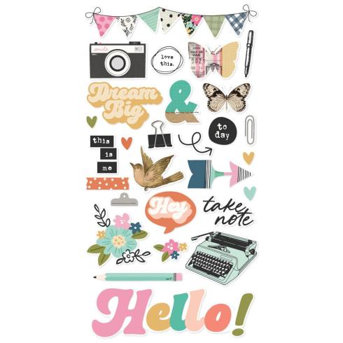 Preview: Simple Stories - Aufkleber "Take Note" Chipboard Sticker 