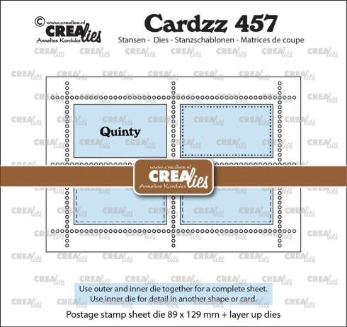 Crealies - Stanzschablone "No. 457 Postage Stamp Sheet Rectangle Quinty with 4 Rectangles" Cardzz Dies