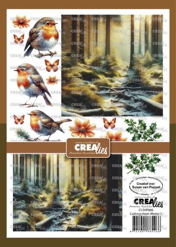 Crealies - Designpapier "Winter F" Cutting Sheets Paper A4 - 8 Bogen