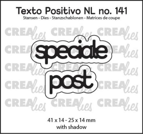 Crealies - Stanzschablone "No. 141 Speciale Post" Texto Positivo Dies