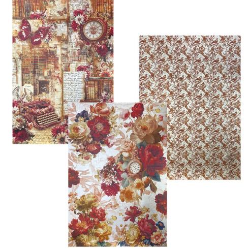 Preview: Ciao Bella - Designpapier "Book Lovers" Deluxe Silver & Vellum Dual Paper Pack A4 - 6 Bogen