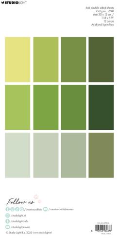 Preview: Creative Craft Lab - Studio Light - Cardstock "All Greens" Paper Pack 30x15cm - 24 Bogen