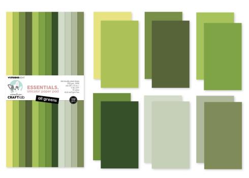 Preview: Creative Craft Lab - Studio Light - Cardstock "All Greens" Paper Pack 30x15cm - 24 Bogen