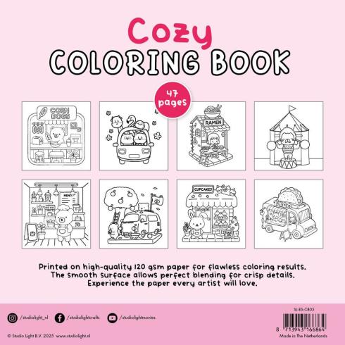 Preview: Studio Light - Ausmalbuch "Cozy 4" Coloring Book 20x20cm