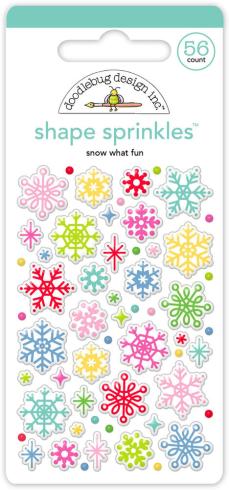 Doodlebug Design - Epoxy Sticker "Snow What Fun" Shape Sprinkles