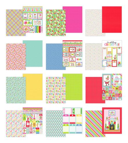 Preview: Doodlebug Design - Designpapier "Oh What Fun" Paper Pack 6x8 Inch - 24 Bogen