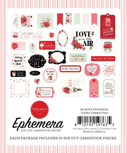 Preview: Carta Bella - Stanzteile "Be Mine" Ephemera