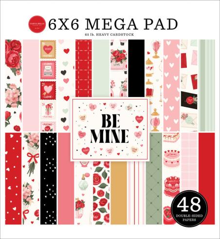 Carta Bella - Designpapier "Be Mine" Cardmakers Mega Pad 6x6 Inch - 48 Bogen