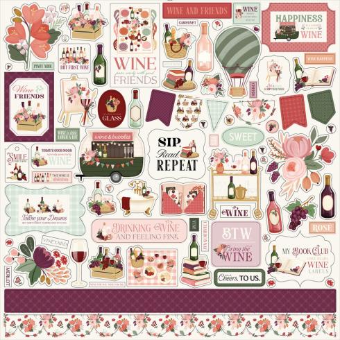 Carta Bella - Aufkleber "Wine" Element Stickers 