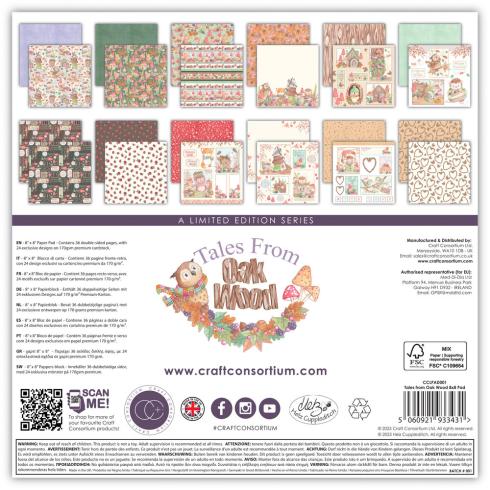 Craft Consortium - Designpapier "Tales from Oak" Paper Pad 8x8 Inch - 36 Bogen
