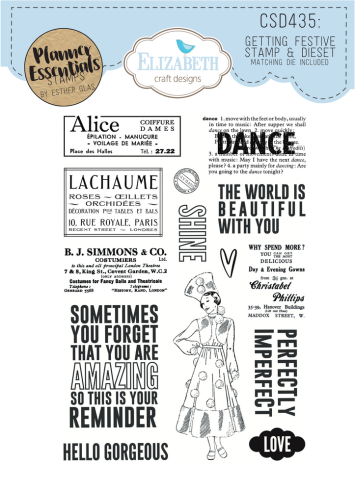 Elizabeth Craft Designs - Stempel & Stanzeschablone "Getting Festive" Stamp & Dies