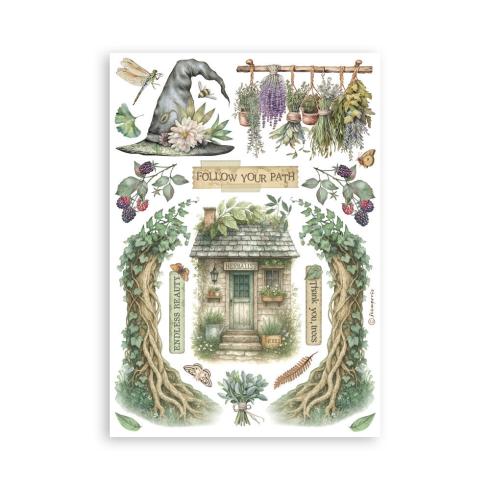 Preview: Stamperia - Washi Papier "Herbarium Silvae" Washi Pad 14,8x21cm - 8 Bogen