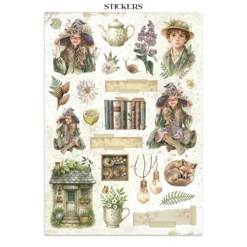 Preview: Stamperia - Papier, Aufkleber & Stanzteile "Herbarium Silvae" Junk Journal Backgrounds,Stickers,Cut-Outs
