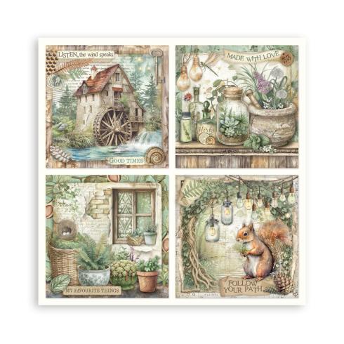 Stamperia - Designpapier "Herbarium Silvae" Maxi Paper Pack 8x8 Inch - 22 Bogen