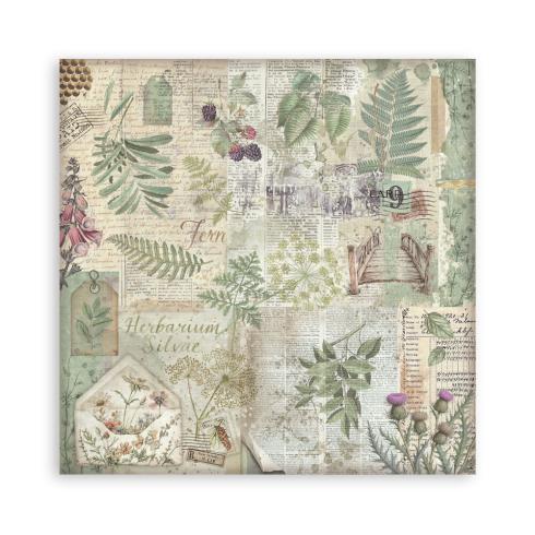 Preview: Stamperia - Designpapier "Herbarium Silvae" Maxi Paper Pack 8x8 Inch - 10 Bogen