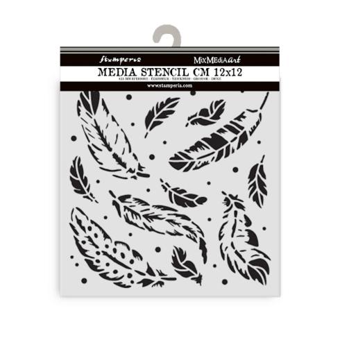 Stamperia - Schablone 12x12cm "Feather Pattern" Stencil