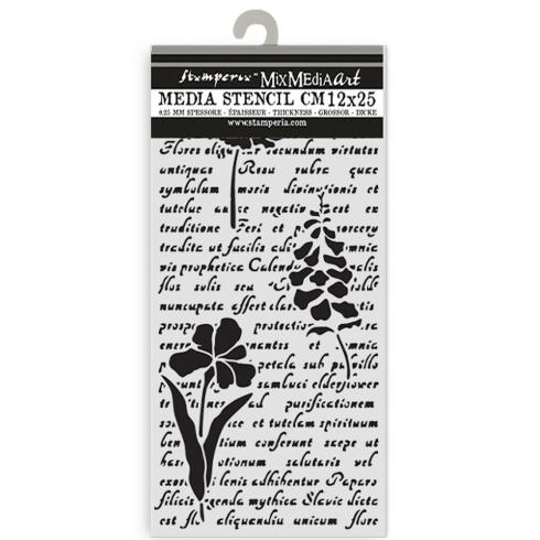 Stamperia - Schablone 12x25cm "Letter with Flowers" Stencil