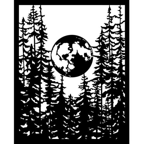 Preview: Stamperia - Schablone 20x25cm "Moon in the Forest" Stencil