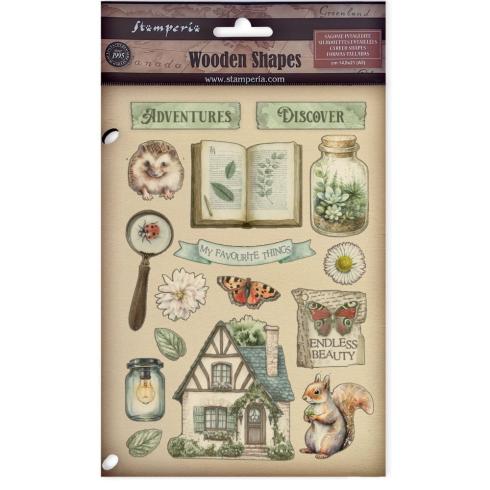 Stamperia - Holzteile A5 "Herbarium Silvae" Wooden Shapes