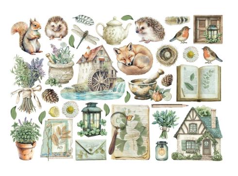 Preview: Stamperia - Stanzteile "Herbarium Silvae" Die Cuts Ephemera
