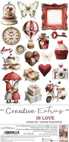 Craft OClock - Ausschneidebogen "In Love" Extra Set Creative - 18 Bogen