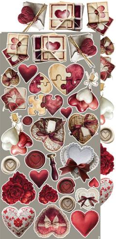 Craft OClock - Ausschneidebogen "In Love" Extra Set Creative - 18 Bogen
