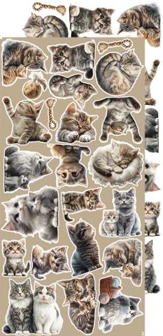 Preview: Craft OClock - Ausschneidebogen "Cats" Extra Set Creative - 18 Bogen