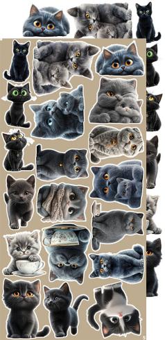 Craft OClock - Ausschneidebogen "Cats" Extra Set Creative - 18 Bogen