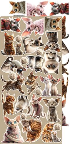 Craft OClock - Ausschneidebogen "Cats" Extra Set Creative - 18 Bogen