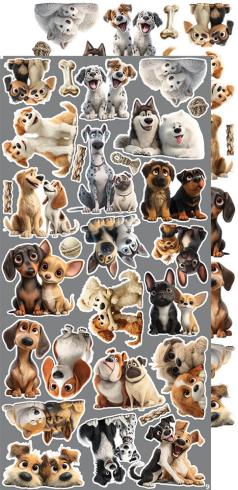 Craft OClock - Ausschneidebogen "Dogs" Extra Set Creative - 18 Bogen