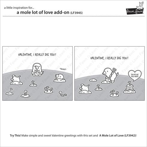 Preview: Lawn Fawn - Stempelset "A Mole Lot Of Love" Clear Stamp Add-On