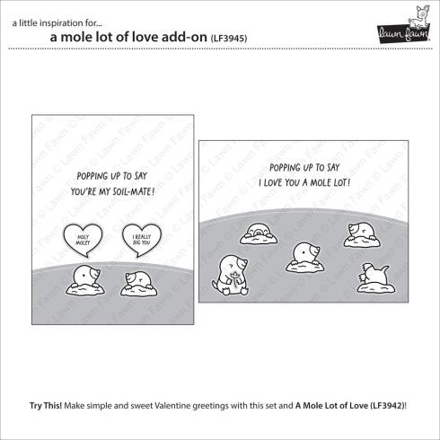 Preview: Lawn Fawn - Stempelset "A Mole Lot Of Love" Clear Stamp Add-On