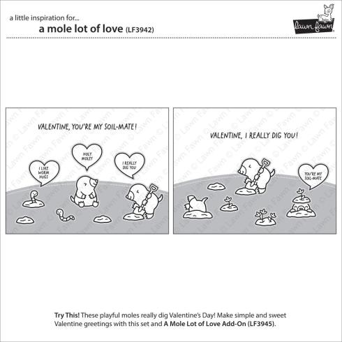 Preview: Lawn Fawn - Stempelset "A Mole Lot Of Love" Clear Stamps