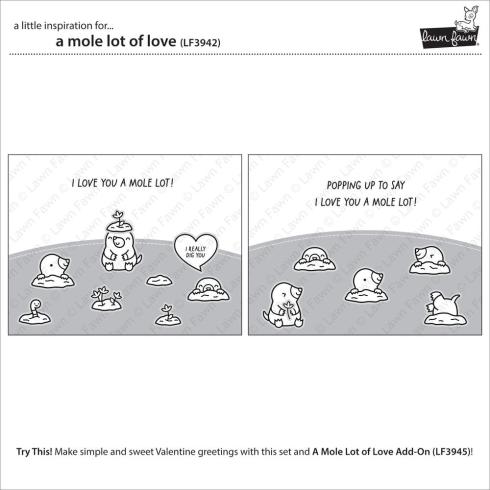 Lawn Fawn - Stempelset "A Mole Lot Of Love" Clear Stamps