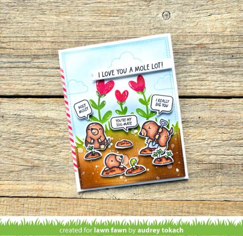 Lawn Fawn - Stempelset "A Mole Lot Of Love" Clear Stamps