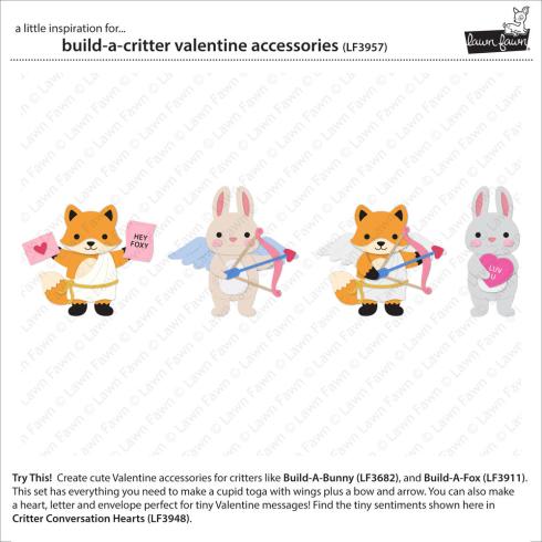 Preview: Lawn Fawn - Stanzschablone "Build-A-Critter Valentine Accessories Stand-Alone" Dies