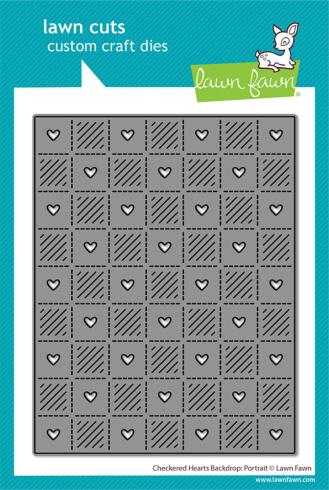 Lawn Fawn - Stanzschablone "Checkered Hearts Backdrop Portrait Stand-Alone" Dies