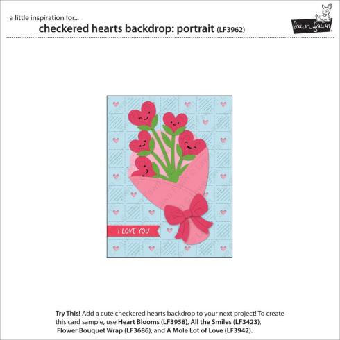 Preview: Lawn Fawn - Stanzschablone "Checkered Hearts Backdrop Portrait Stand-Alone" Dies