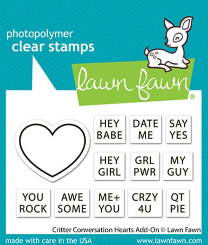 Lawn Fawn - Stempelset "Critter Conversation Hearts" Clear Stamp Add-On
