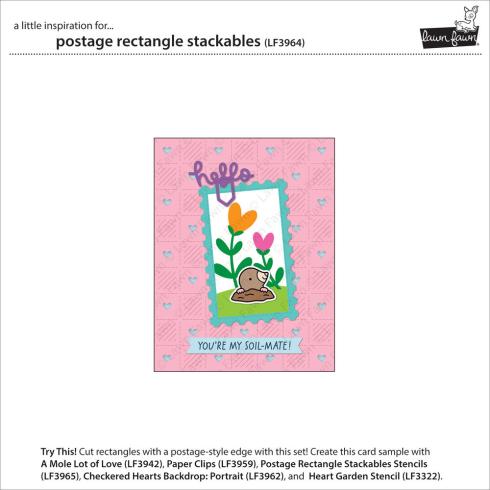 Preview: Lawn Fawn - Stanzschablone "Postage Rectangle Stackables" Dies