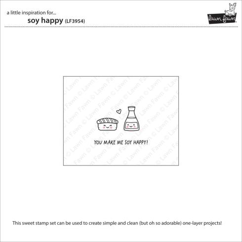 Preview: Lawn Fawn - Stempelset "Soy Happy" Clear Stamp
